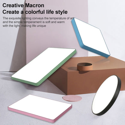 Macaron LED Square Ceiling Lamp, 3-Colors Light, Size:30cm(White) by bashfashion