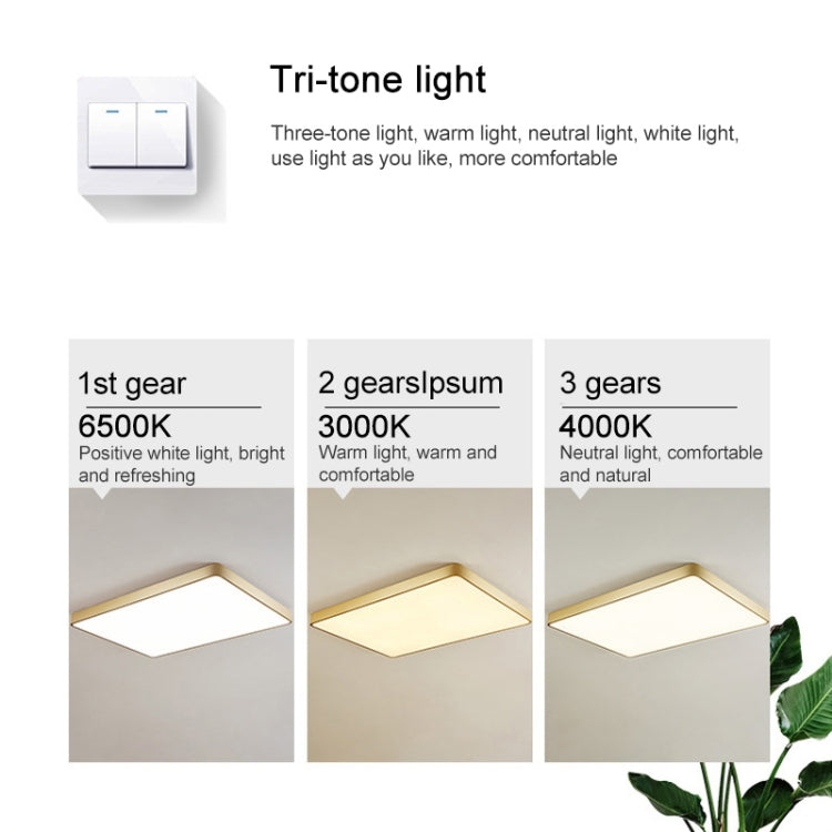 Macaron LED Square Ceiling Lamp, 3-Colors Light, Size:30cm(White) by bashfashion