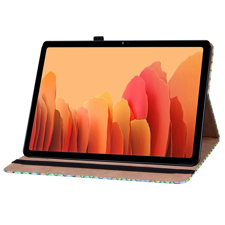 For Samsung Galaxy Tab A7 10.4 2020 Color Weave Smart Leather Tablet Case(Rainbow) by bashfashion