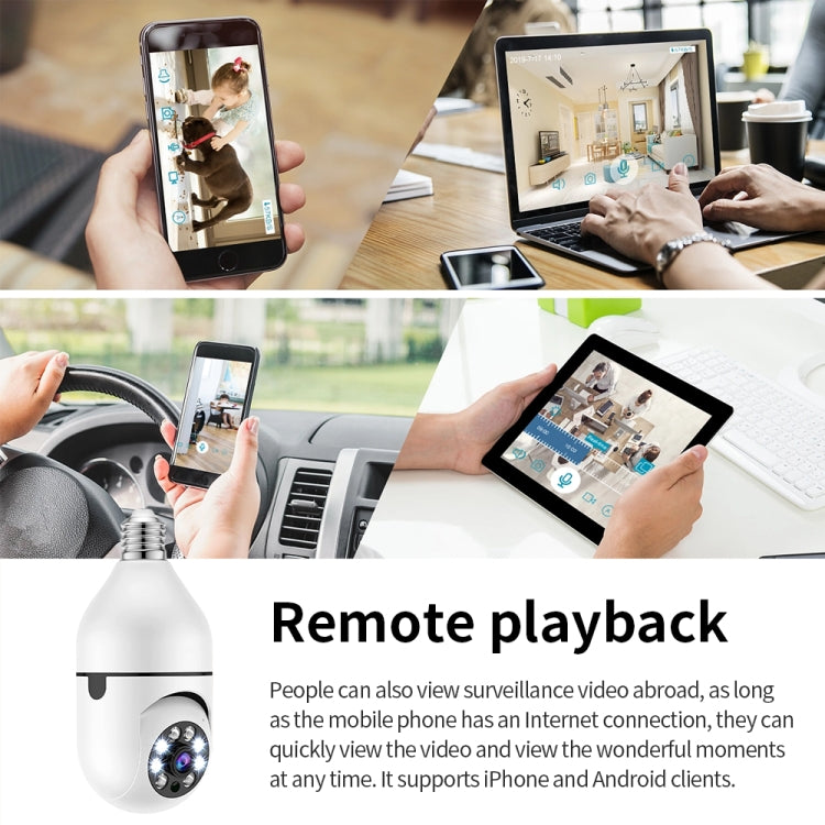 A6 2MP HD Light Bulb WiFi Camera Support Motion Detection/Two-way Audio/Night Vision/TF Card With 16G Memory Card by bashfashion
