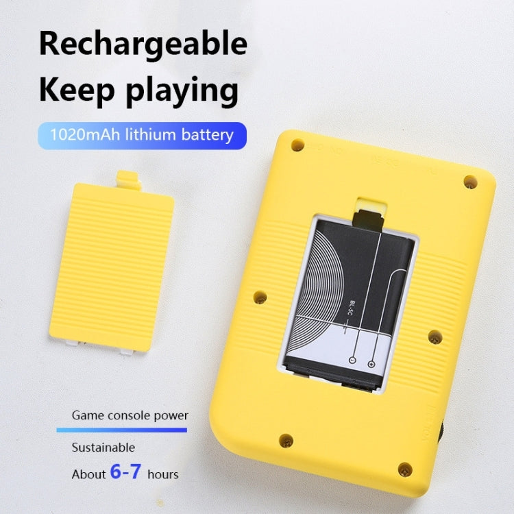 MK800 Doubles 3.0 inch Macaron Mini Handheld Game Console Built-in 800 Games(Yellow) by bashfashion