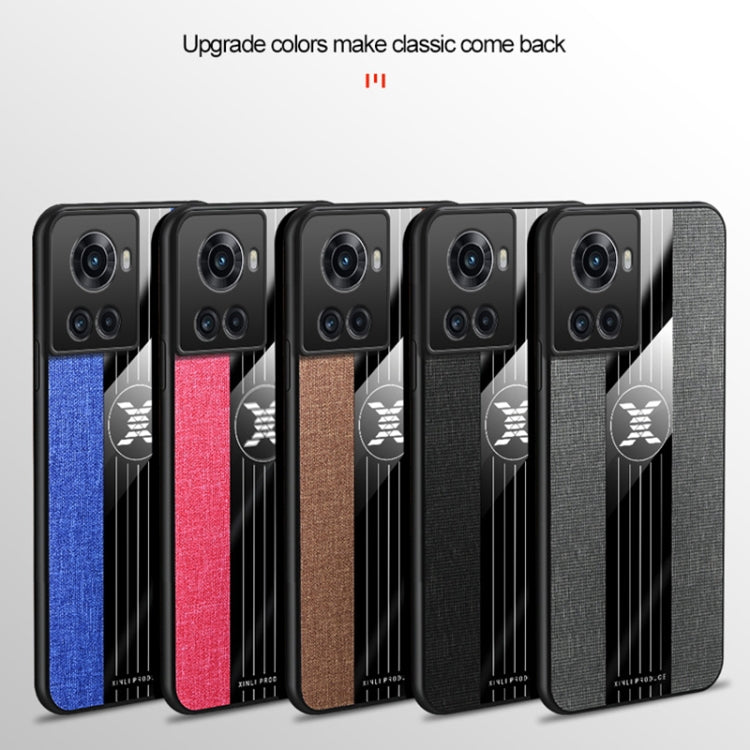 For OnePlus Ace XINLI Stitching Cloth Textue Shockproof TPU Phone Case(Grey) by XINLI