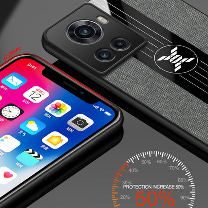 For OnePlus Ace XINLI Stitching Cloth Textue Shockproof TPU Phone Case(Grey) by XINLI