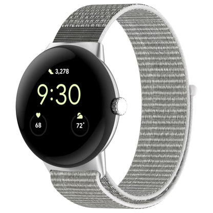 For Google Pixel Watch Metal Head Nylon Loop Watch Band(White) by bashfashion