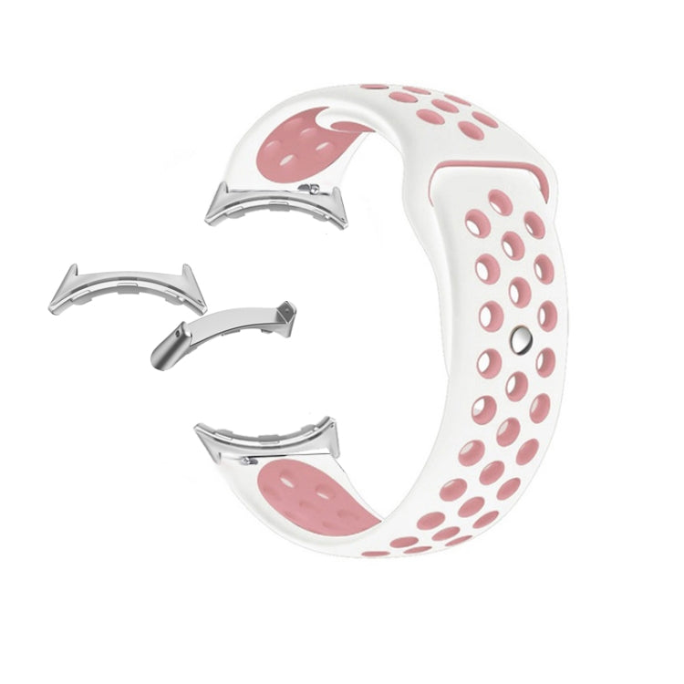 For Google Pixel Watch Two-color Reverse Buckle Silicone Watch Band(Black White) by bashfashion