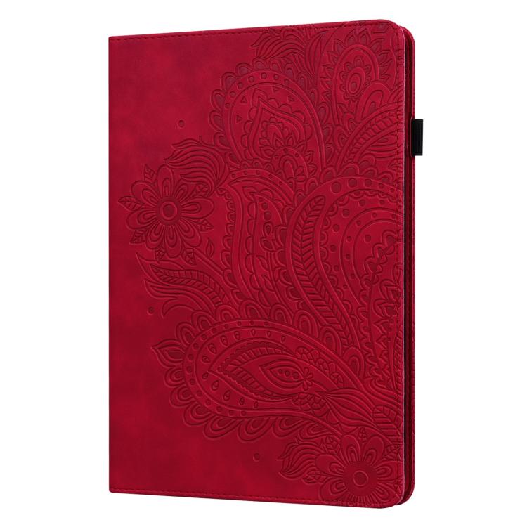 For Samsung Galaxy Tab S10+ / S9+ Peacock Embossed Pattern Leather Tablet Case(Red) by bashfashion