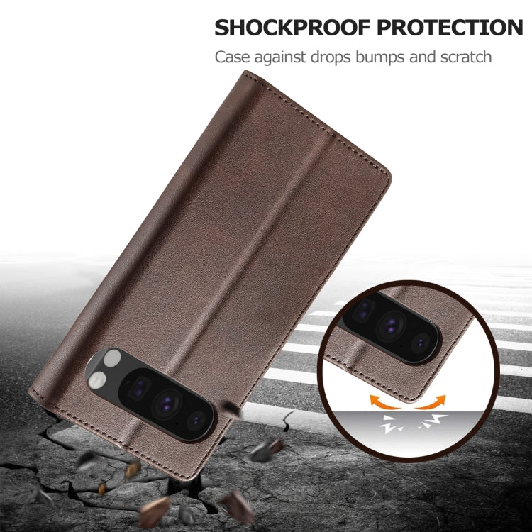 For Google Pixel 9 Pro XL LC.IMEEKE Calf Texture Flip Leather Phone Case(Brown) by LC.IMEEKE