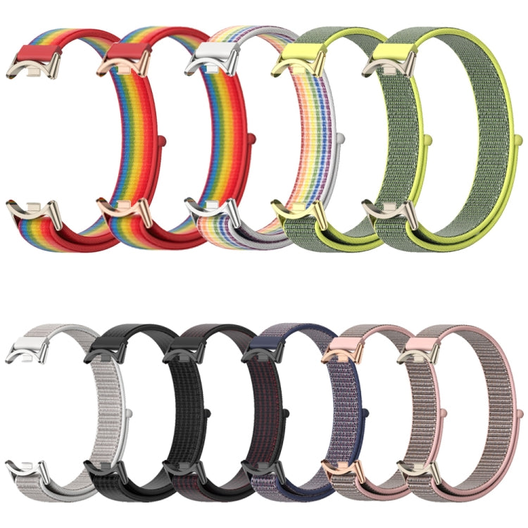 For Xiaomi Smart Band 10 / 9 / 8 Mijobs Breathable Nylon Loop Watch Band(Colorful Silver) by MIJOBS