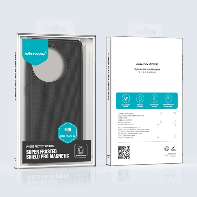 For OnePlus Ace 2 / 11R NILLKIN Frosted Shield Pro Magnetic Magsafe Phone Case(Black) by NILLKIN