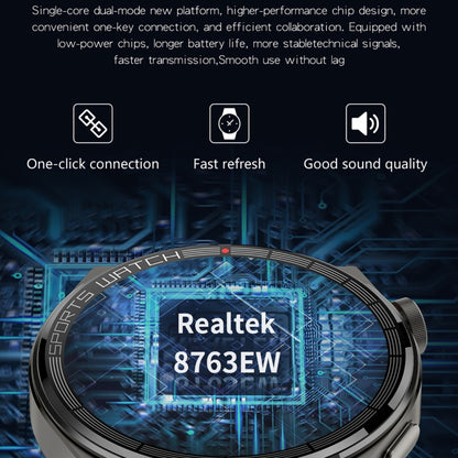 KT62 1.36 inch TFT Round Screen Smart Watch Supports Bluetooth Call/Blood Oxygen Monitoring, Strap:Leather Strap(Black) by bashfashion