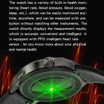 KT62 1.36 inch TFT Round Screen Smart Watch Supports Bluetooth Call/Blood Oxygen Monitoring, Strap:Leather Strap(Black) by bashfashion