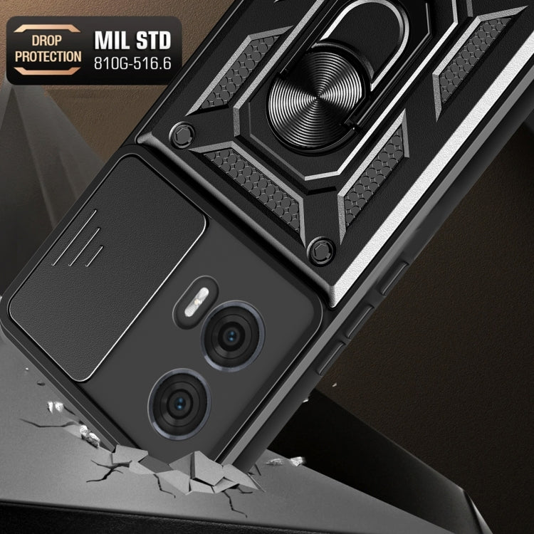 For Motorola Edge 50 Fusion Sliding Camera Cover Design TPU+PC Phone Case(Black) by bashfashion