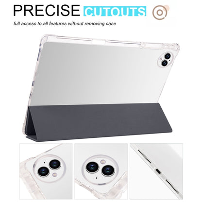 For Huawei MatePad Pro 13.2 2023 3-folding Transparent TPU Smart Leather Tablet Case(Black) by bashfashion