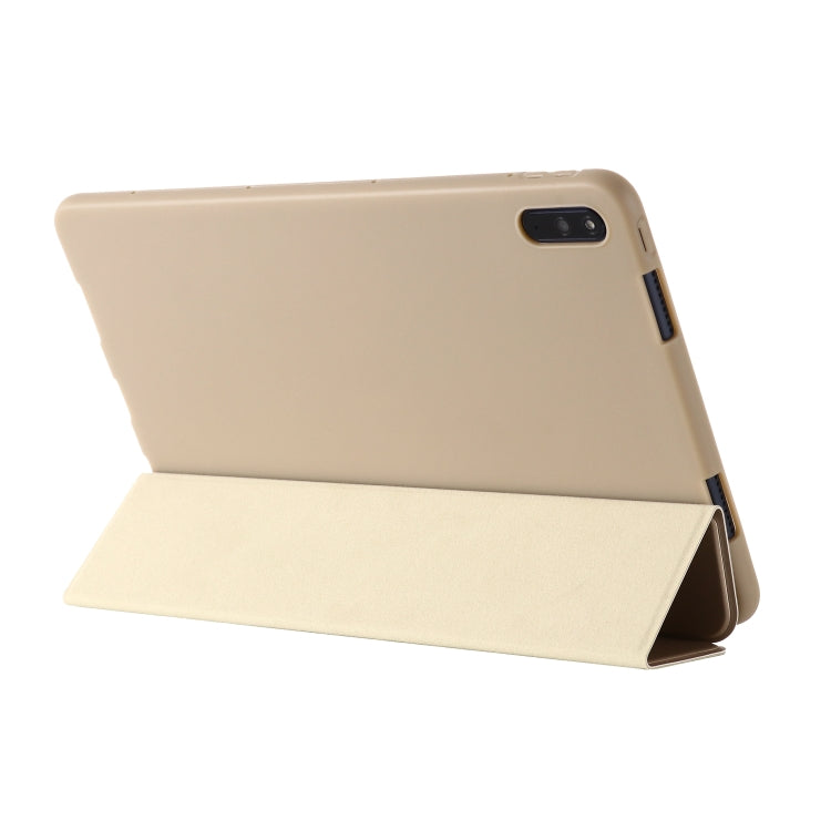 For Huawei Matepad 10.4 GEBEI Shockproof Horizontal Flip Leather Case with Three-folding Holder(Gold) by GEBEI