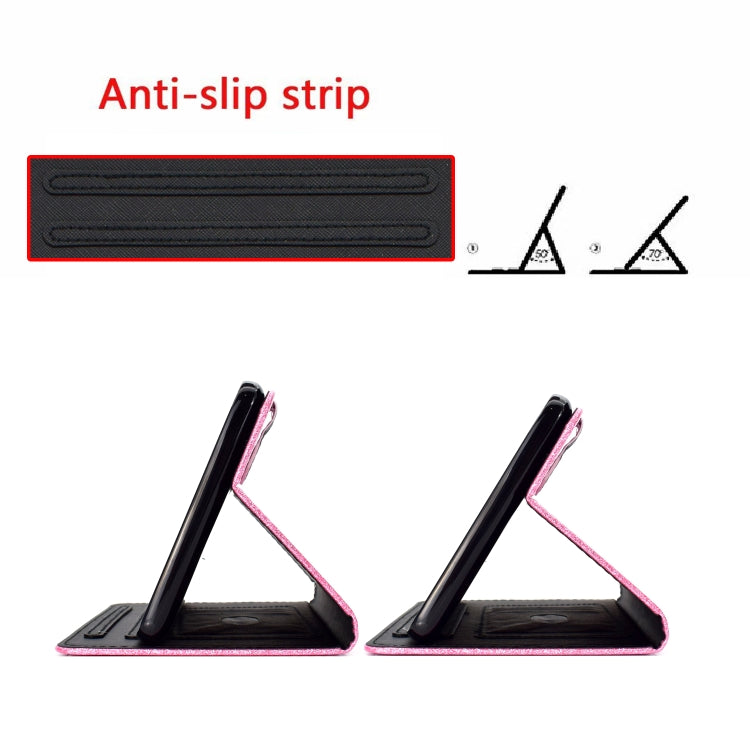 For Samsung Galaxy Tab A11 / A9 Glitter Powder Smart PU Tablet Case with Sleep / Wake-up Function(Rose Gold) by bashfashion