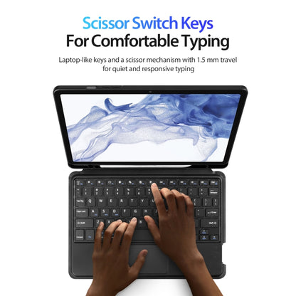 For Samsung Galaxy Tab S7 / S8 DUX DUCIS DK Floating Magnetic Keyboard Leather Tablet Case with Holder(Black) by DUX DUCIS