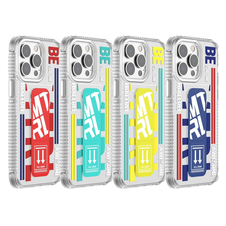 For iPhone 15 Pro Max Mutural Cyber Series TPU Phone Case with IML Stand(Red) by Mutural