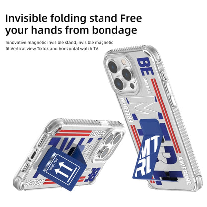 For iPhone 15 Pro Mutural Cyber Series TPU Phone Case with IML Stand(Yellow) by Mutural