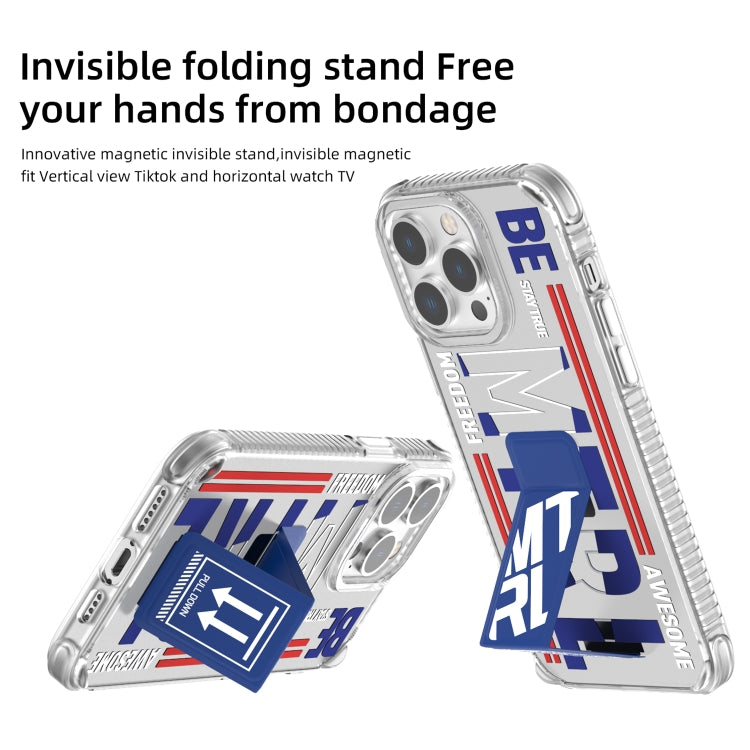 For iPhone 15 Pro Max Mutural Cyber Series TPU Phone Case with IML Stand(Red) by Mutural