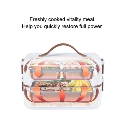 Multi Functional Microwave Oven With Plug-in Electric Cooking Electric Lunch Box, Color:Three Layers Of White(UK Plug) by bashfashion