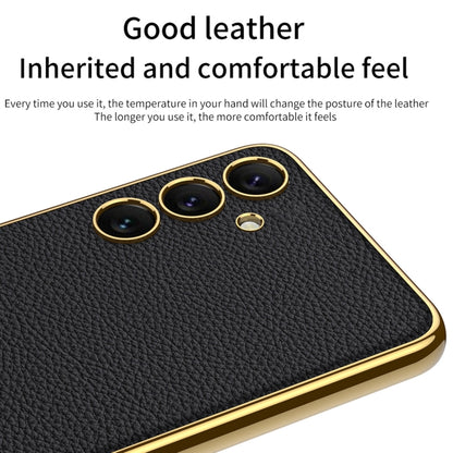 For Samsung Galaxy S24 5G GKK Plating TPU + Leather Full Coverage Phone Case(Black) by GKK