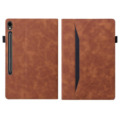 For Samsung Galaxy Tab S9+ /S8+ /S7+ Splicing Shockproof Smart Leather Tablet Case(Brown) by bashfashion