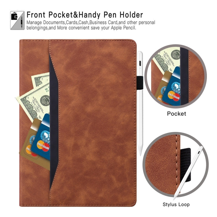 For Samsung Galaxy Tab S11 / S10 /S9 Splicing Shockproof Smart Leather Tablet Case(Brown) by bashfashion