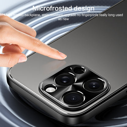 For iPhone 15 R-JUST RJ-61 Electroplating Frosted TPU + PC Phone Case with Holder(Blue) by R-JUST