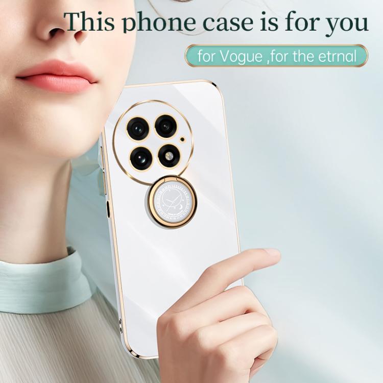 For OnePlus 13 XINLI Straight Edge 6D Electroplate TPU Phone Case with Ring Holder(Celestial Blue) by XINLI