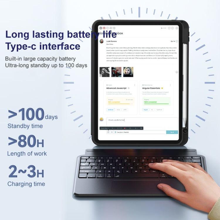 For iPad 10th Gen 10.9 2022 ZGA K01 Wireless Bluetooth Magnetic Keyboard Tablet Leather Case(Black) by ZGA