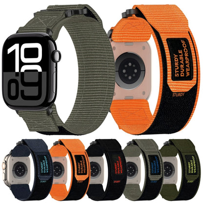 For Apple Watch Series 3 42mm Nylon Hook And Loop Fastener Watch Band(Army Green) by bashfashion