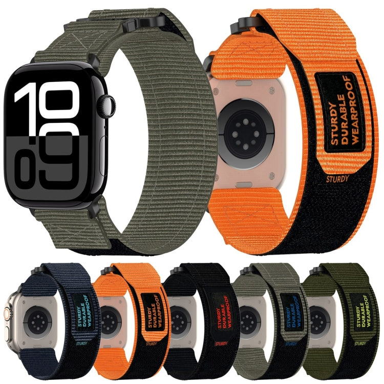 For Apple Watch Series 9 41mm Nylon Hook And Loop Fastener Watch Band(Orange) by bashfashion