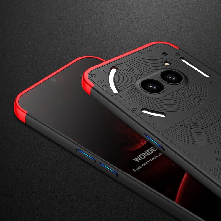 For Nothing Phone 2a GKK Three Stage Splicing Full Coverage PC Phone Case(Black Red) by GKK