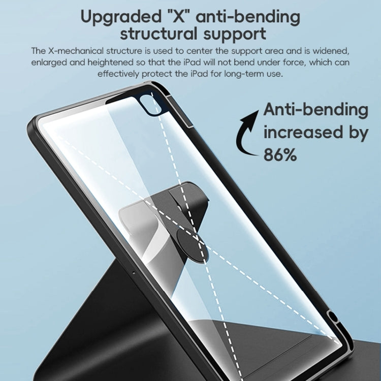 For iPad Pro 11 2022 / 2021 / 2020 ZGA Tri-Fold 360 Rotation Smart Leather Tablet Case(Blue) by ZGA