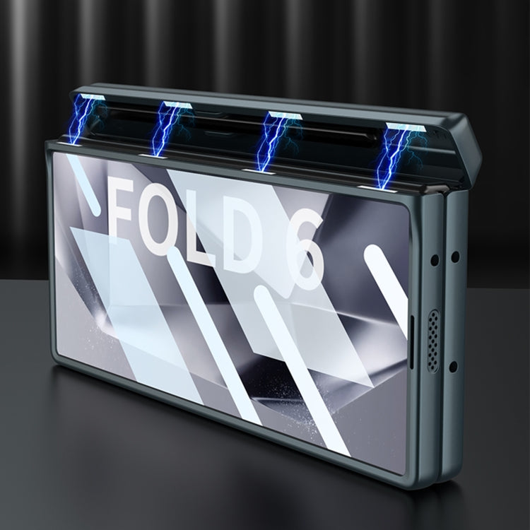 For Samsung Galaxy Z Fold6 GKK Integrated Magnetic Full Coverage Flip Phone Case with Pen Box, Not Included Pen(Grey) by GKK