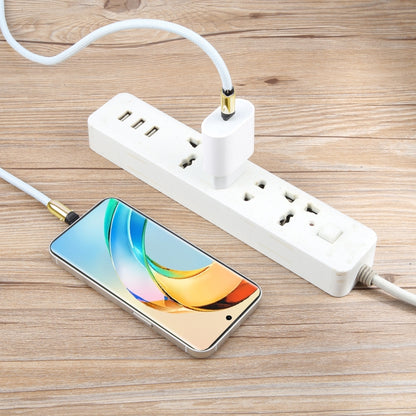 Type-C to 8 Pin Braid Data Cable Phone Anti-lost Crossbody Lanyard, Length: 1.2m(Khaki) by bashfashion