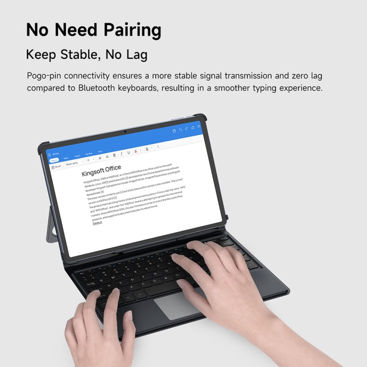 Ulefone Pogo Pin Smart Keyboard & Tablet Leather Case For Tab A11 Pro(Grey) by Ulefone