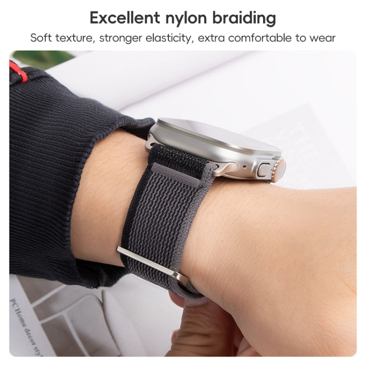 For Apple Watch Ultra 2 49mm Dual-Section Loop Nylon Watch Band(Midnight Color) by bashfashion