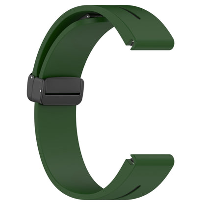 For Garmin Fenix 7X Two Color Magnetic Folding Black Buckle Silicone Watch Band(Army Green Black) by bashfashion