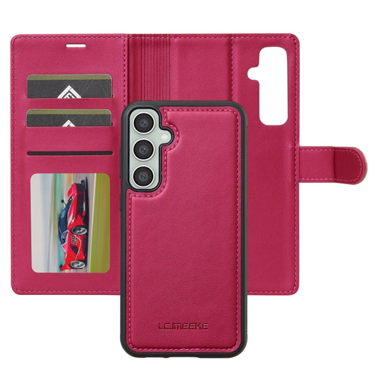 For Samsung Galaxy A55 5G LC.IMEEKE L2 Series Detachable Magsafe PU Phone Case with Lanyard(Red) by LC.IMEEKE