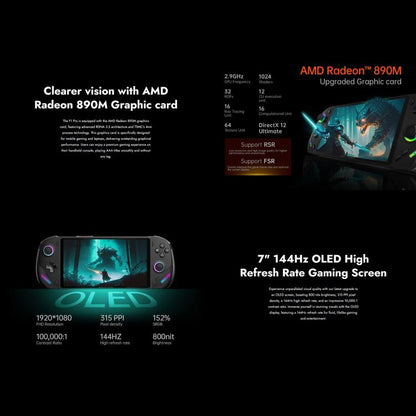 ONE-NETBOOK OneXPlayer F1 Pro 7 inch Handheld Game Console, 32GB+2TB, Windows 11 AMD Ryzen 7 8840U(US Plug) by ONE-NETBOOK