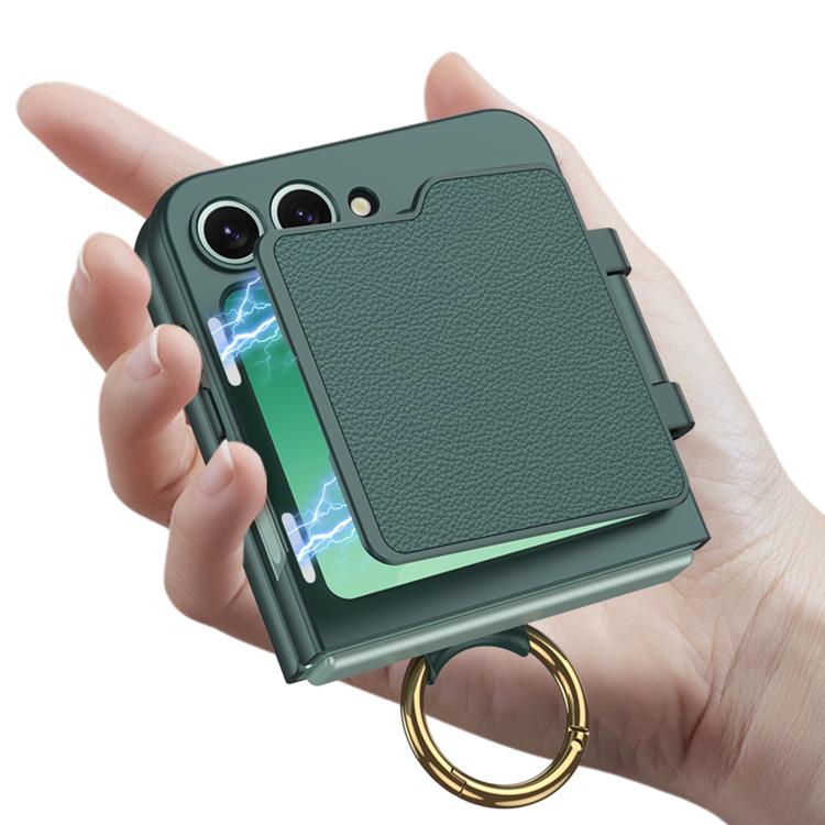 For Samsung Galaxy Z Flip6 / Flip7 FE GKK Ultra-thin Makeup Full Coverage Phone Case with Ring Holder(Black) by GKK