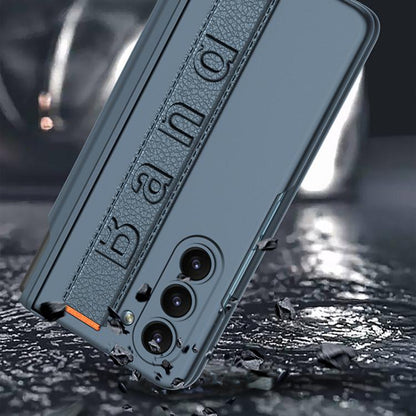 For Samsung Galaxy Z Fold6 GKK Integrated Magnetic Folding Hinge Phone Case with Wrist Strap & Pen Holder(Carbon Fiber) by GKK