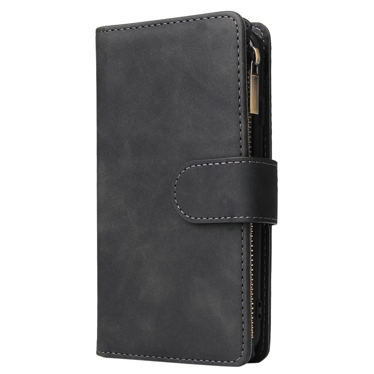 For iPhone 16e Multifunctional Multi-Card Wallet Phone Leather Case(Black) by bashfashion