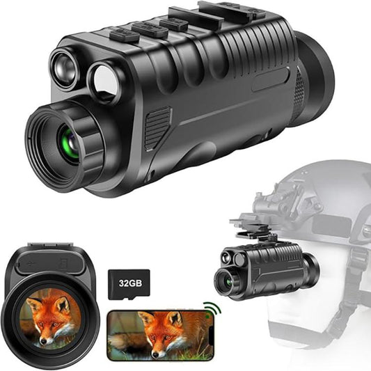 NVG07S Outdoor 4K 1.39 inch OLED Round Screen Monocular Head-mounted Infrared Night Vision Device by bashfashion