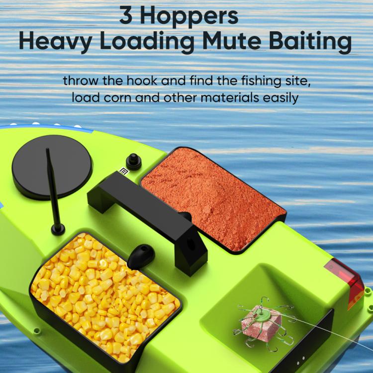 D20 Three Hoppers Smart Control Fishing Bait Boat Support GPS Built-in Light Strip, Plug:EU Plug by bashfashion