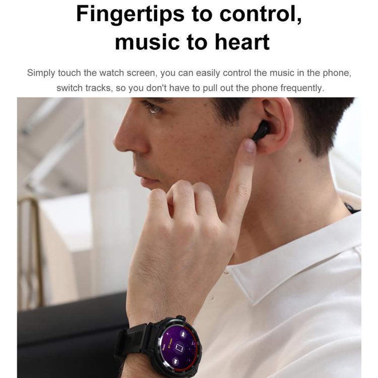 D11 1.46 inch 2 in 1 Bluetooth Earphone Smart Watch, Support Bluetooth Call / NFC / Heart Rate(Black) by bashfashion