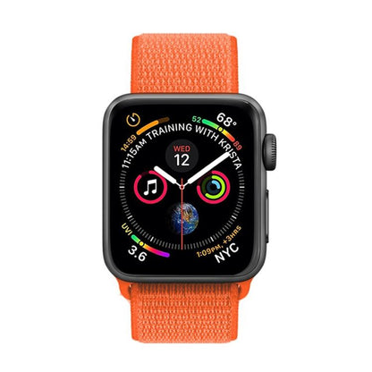 For Apple Watch 42mm / 41mm / 40mm / 38mm xDfind Nylon Loop Hook and Loop Fastener Watch Band(Orange) by xDfind