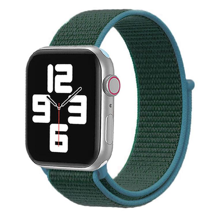 For Apple Watch 42mm / 41mm / 40mm / 38mm xDfind Nylon Loop Hook and Loop Fastener Watch Band(Dark Olive) by xDfind