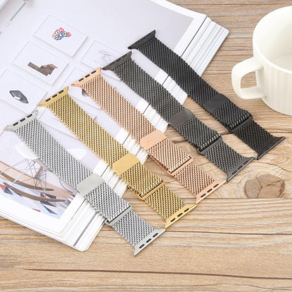 For Apple Watch 46mm / 49mm / 45mm / 44mm Double-section Magnetic Milanese Titanium Watch Band(Titanium Color) by bashfashion